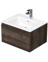 LETTY Komplet badmiljø med håndvask B61 cm Keramik og MDF - Mørk eg