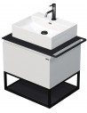 TARA Komplet badmiljø med 1 håndvask B68 cm Keramik, HPL og MDF - Sort/Mat hvid