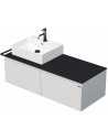 TARA Komplet badmiljø med 1 håndvask B128 cm Keramik, HPL og MDF - Sort/Mat hvid