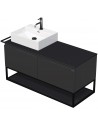 TARA Komplet badmiljø med 1 håndvask B128 cm Keramik, HPL og MDF - Sort/Antracit højglans