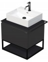TARA Komplet badmiljø med 1 håndvask B68 cm Keramik, HPL og MDF - Sort/Antracit højglans