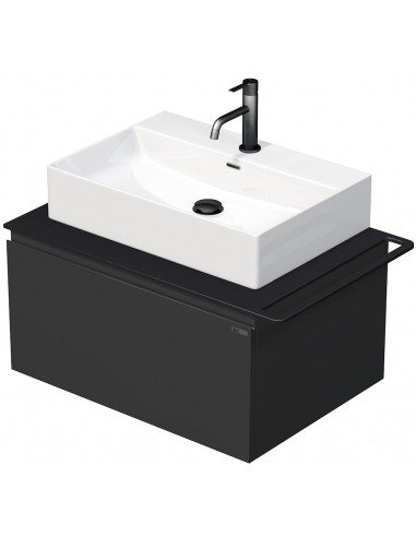 Billede af TARA Komplet badmiljø med 1 håndvask B78 cm Keramik, HPL og MDF - Sort/Mat antracit