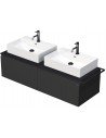 TARA Komplet badmiljø med 2 håndvaske B148 cm Keramik, HPL og MDF - Sort/Mat antracit