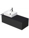 TARA Komplet badmiljø med 1 håndvask B128 cm Keramik, HPL og MDF - Sort/Mat antracit