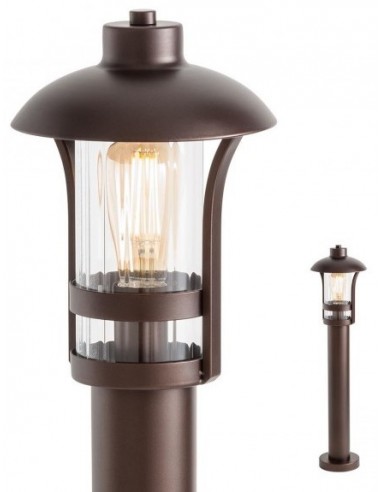 Se NORGE Bedlampe i metal og glas H82,5 cm 1 x E27 - Brun hos Lepong.dk