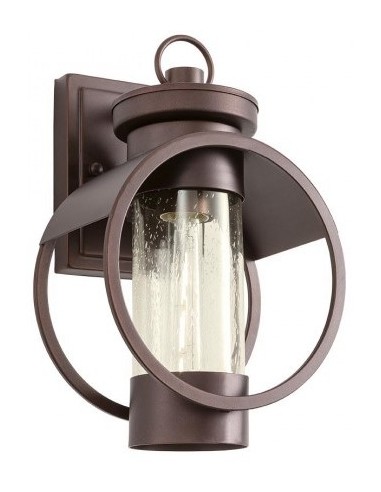Se COMPASS Væglampe i metal og glas H31,5 cm 1 x E27 - Brun hos Lepong.dk
