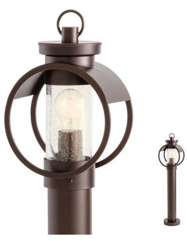 Se COMPASS Bedlampe i metal og glas H82,5 cm 1 x E27 - Brun hos Lepong.dk