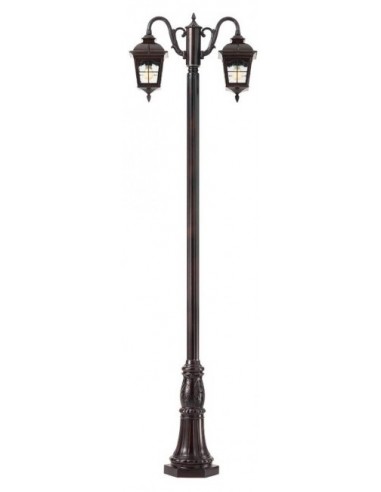 YORK Bedlampe i aluminium og glas H270 cm 2 x E27 - Antik mørkebrun