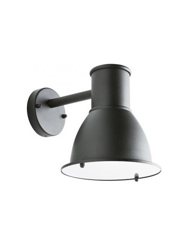 Se WORK Væglampe i aluminium og polycarbonat H22 cm 1 x E27 - Mat sort hos Lepong.dk