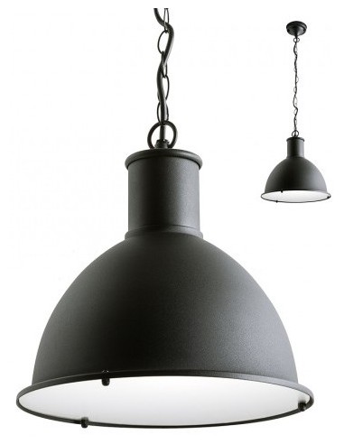 Se WORK Loftlampe i aluminium og polycarbonat H94,5 cm 1 x E27 - Mat sort hos Lepong.dk