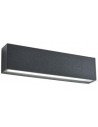 TRATTO Væglampe i aluminium og glas B19 cm 1 x 3W SMD LED - Mat mørkegrå