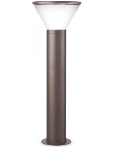 Se WIT Bedlampe i aluminium og polycarbonat H65 cm 1 x E27 - Mat mørkebrun/Frostet hos Lepong.dk