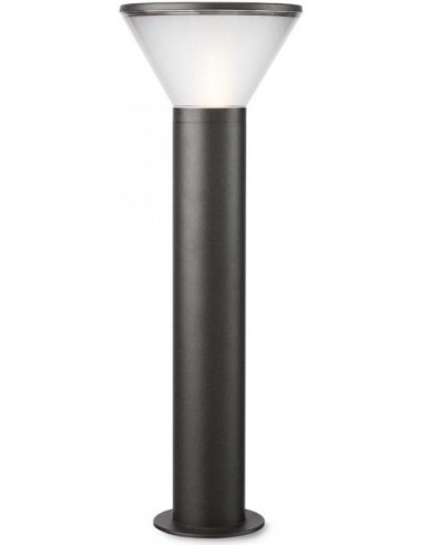 Billede af WIT Bedlampe i aluminium og polycarbonat H65 cm 1 x E27 - Mat mørkegrå/Frostet