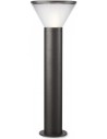 WIT Bedlampe i aluminium og polycarbonat H65 cm 1 x E27 - Mat mørkegrå/Frostet