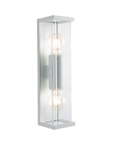 Se VITRA Væglampe i aluminium og glas H36 cm 2 x E27 - Mat hvid hos Lepong.dk