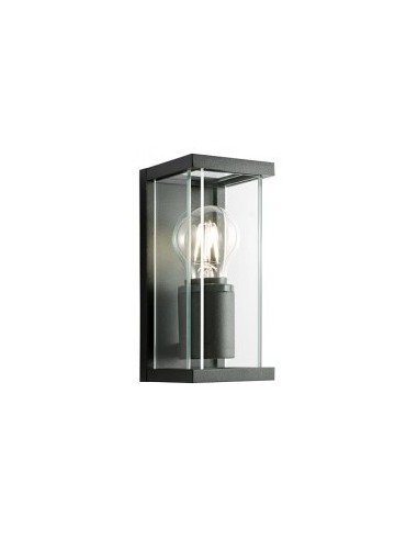 Se VITRA Væglampe i aluminium og glas H20 cm 1 x E27 - Mat sort hos Lepong.dk