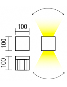 Udendørs væglampe led up down 2