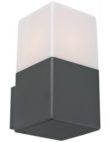 Se TOGO Væglampe i aluminium og polycarbonat H16,9 cm 1 x E27 - Mat mørkegrå hos Lepong.dk