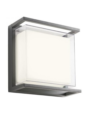 Billede af SCRIGNO Væglampe i aluminium og polycarbonat 22 x 22 cm 1 x 17W SMD LED - Mat mørkegrå