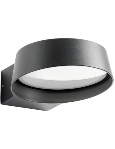 Se PHASER Væglampe i aluminium og glas B16,2 cm 1 x 12W COB LED - Mat mørkegrå hos Lepong.dk