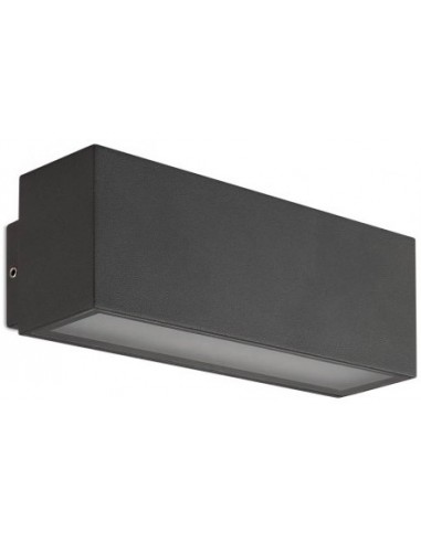 Billede af PLANIT Up-Down Væglampe i aluminium og glas B18 cm 1 x 10W SMD LED - Mat mørkegrå