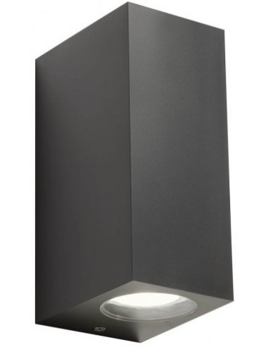 Billede af PUNTA Up-Down Væglampe i aluminium og polycarbonat H16 cm 2 x GU10 - Mat mørkegrå