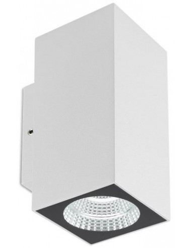 Billede af QUAD Up-Down Væglampe i aluminium og glas H12,8 cm 2 x 3W COB LED - Mat hvid
