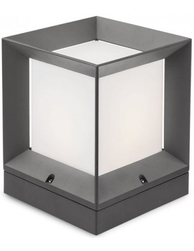 Se LANDMARK Halvmurslampe i aluminium og polycarbonat H27 cm 1 x E27 - Mat mørkegrå hos Lepong.dk