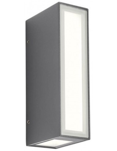 Se IVAR Up-Down Væglampe i aluminium og glas H16,5 cm 1 x 8W SMD LED - Mat mørkegrå hos Lepong.dk