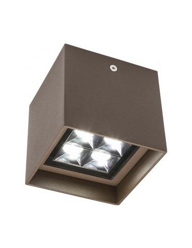 Billede af HUB Påbygningsspot i aluminium 10 x 10 cm 1 x 12W CREE LED - Mat mørkebrun