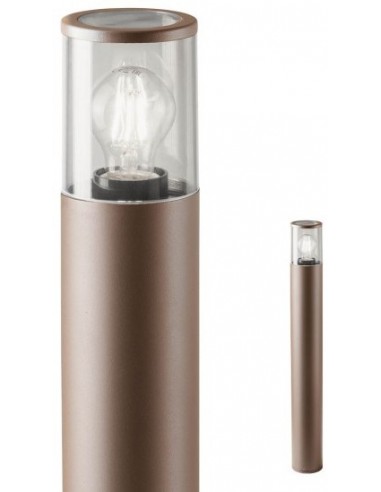 Billede af FRED Bedlampe i aluminium og polycarbonat H75 cm 1 x E27 - Mat mørkebrun