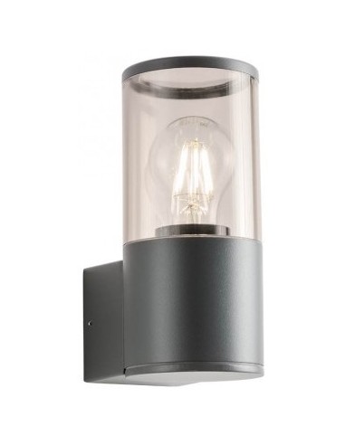 Se FRED Væglampe i aluminium og polycarbonat H20,2 cm 1 x E27 - Mat mørkegrå hos Lepong.dk