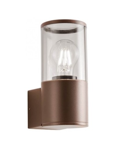 Se FRED Væglampe i aluminium og polycarbonat H20,2 cm 1 x E27 - Mat mørkebrun hos Lepong.dk