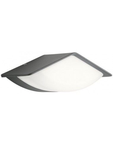 Se CHALET Væglampe i aluminium og polycarbonat B23,3 cm 1 x 8W SMD LED - Mat mørkegrå hos Lepong.dk