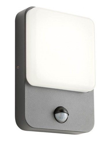 Se COLIN Væglampe med sensor i aluminium og polycarbonat H20,6 cm 1 x 9W SMD LED - Mat mørkegrå hos Lepong.dk