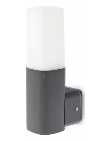 Se CRAYON Væglampe i aluminium og polycarbonat H25 cm 1 x E27 - Mat mørkegrå hos Lepong.dk
