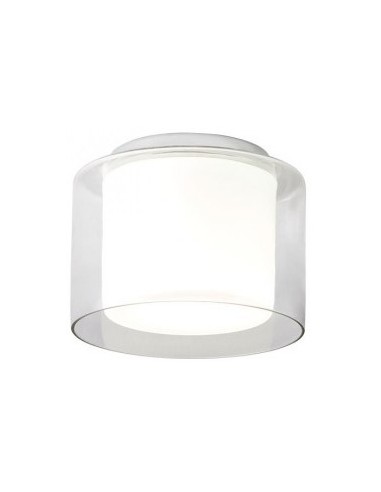 Billede af NAJI Badeværelseslampe i metal og glas Ø23 cm 1 x E27 - Krom/Hvid