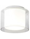 NAJI Badeværelseslampe i metal og glas Ø23 cm 1 x E27 - Krom/Hvid