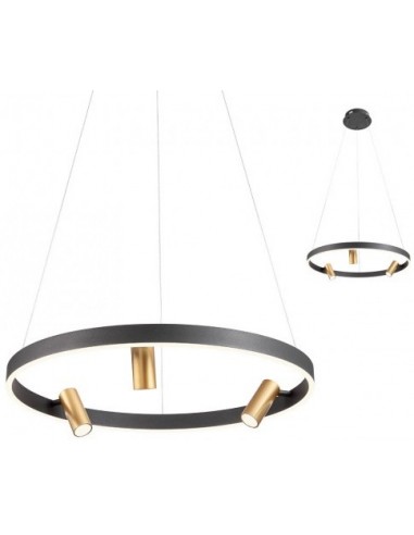 Se SUMMIT Pendellampe i aluminium Ø61,6 cm 25 + 13W LED - Mat guld/Mat sort hos Lepong.dk