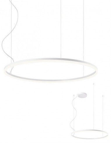 Se ORBIT Loftlampe i aluminium Ø80 cm 55W LED - Mat hvid hos Lepong.dk