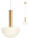 LUMIEN Loftlampe i metal og glas Ø18 cm 1 x G9 - Satineret guld/Opalhvid