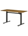 Hæve-/Sænke skrivebord i aluminium og MDF 140 x 60 cm - Sort/Brun natur