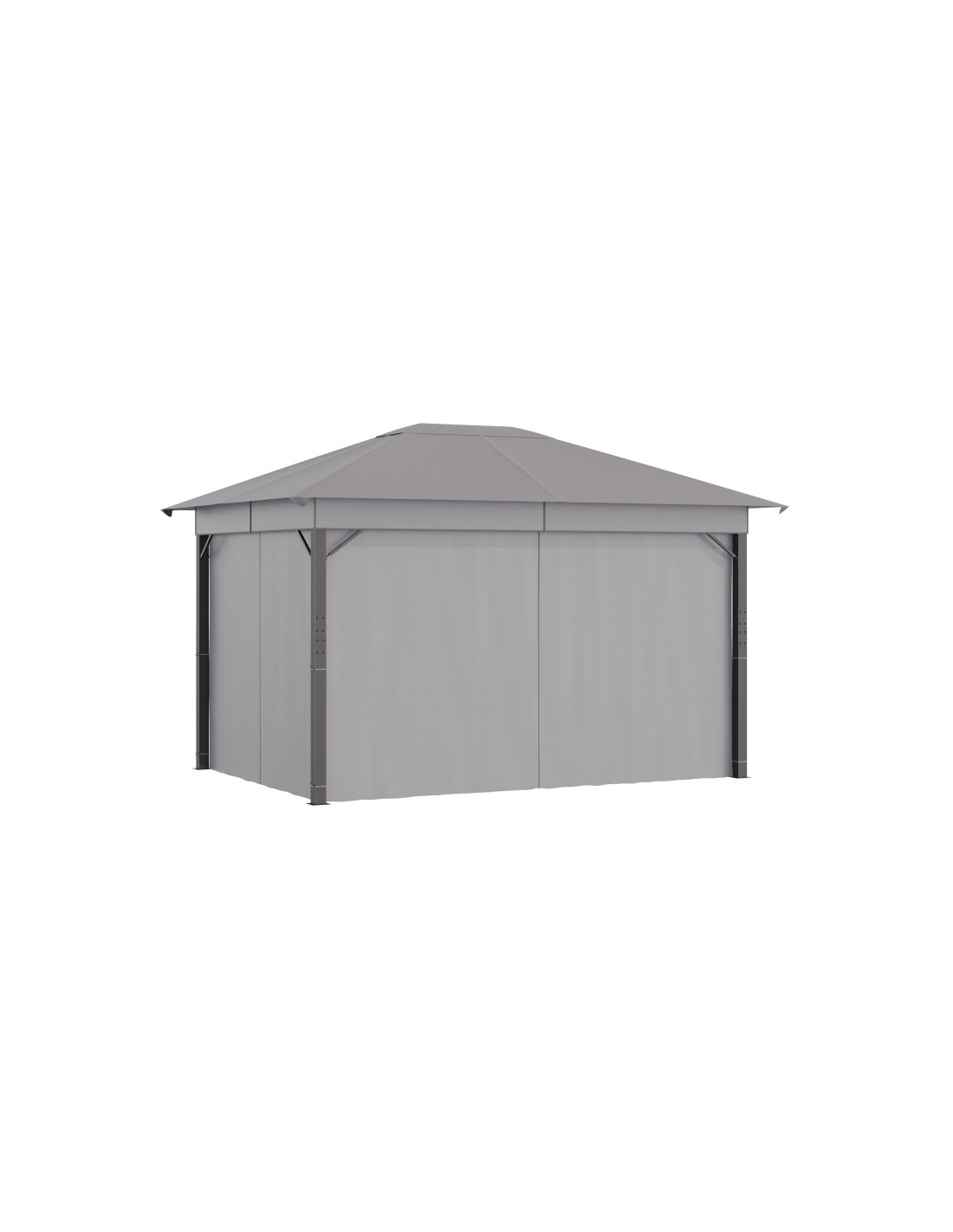 Havepavillon I Aluminium Og Polyester 4 X 3 M - Grå