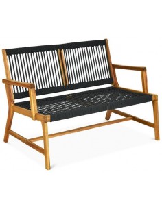 Havebænk i akacietræ og reb...