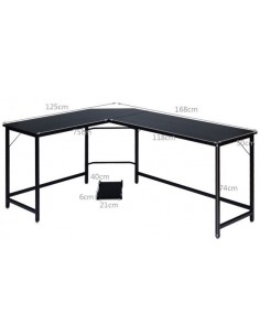 Hjørneskrivebord i metal og... 2