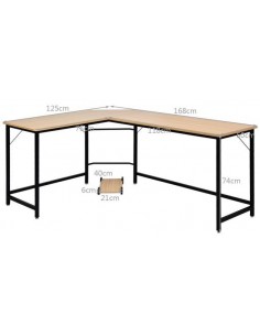 Hjørneskrivebord i metal og... 2