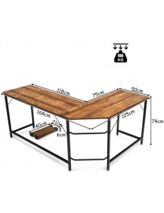 Hjørneskrivebord i metal og... 2