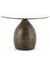 Bond sofabord i mangotræ og glas H42 x Ø60 cm - Antik brun/Røget