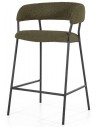Luka barstol i metal og bouclé H90 cm - Sort/Grøn
