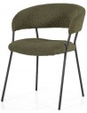 Luka spisebordsstol i metal og bouclé H79 cm - Sort/Grøn
